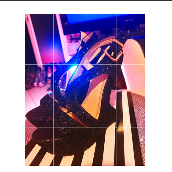 Embroidered Glitterific Wedges - Picture 1 of 1